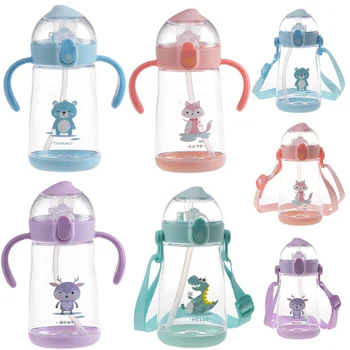 

Baby Feeding Cup with Straw BPA Free Portable Feeding Bottle Leak Proof with Handle Kids Training