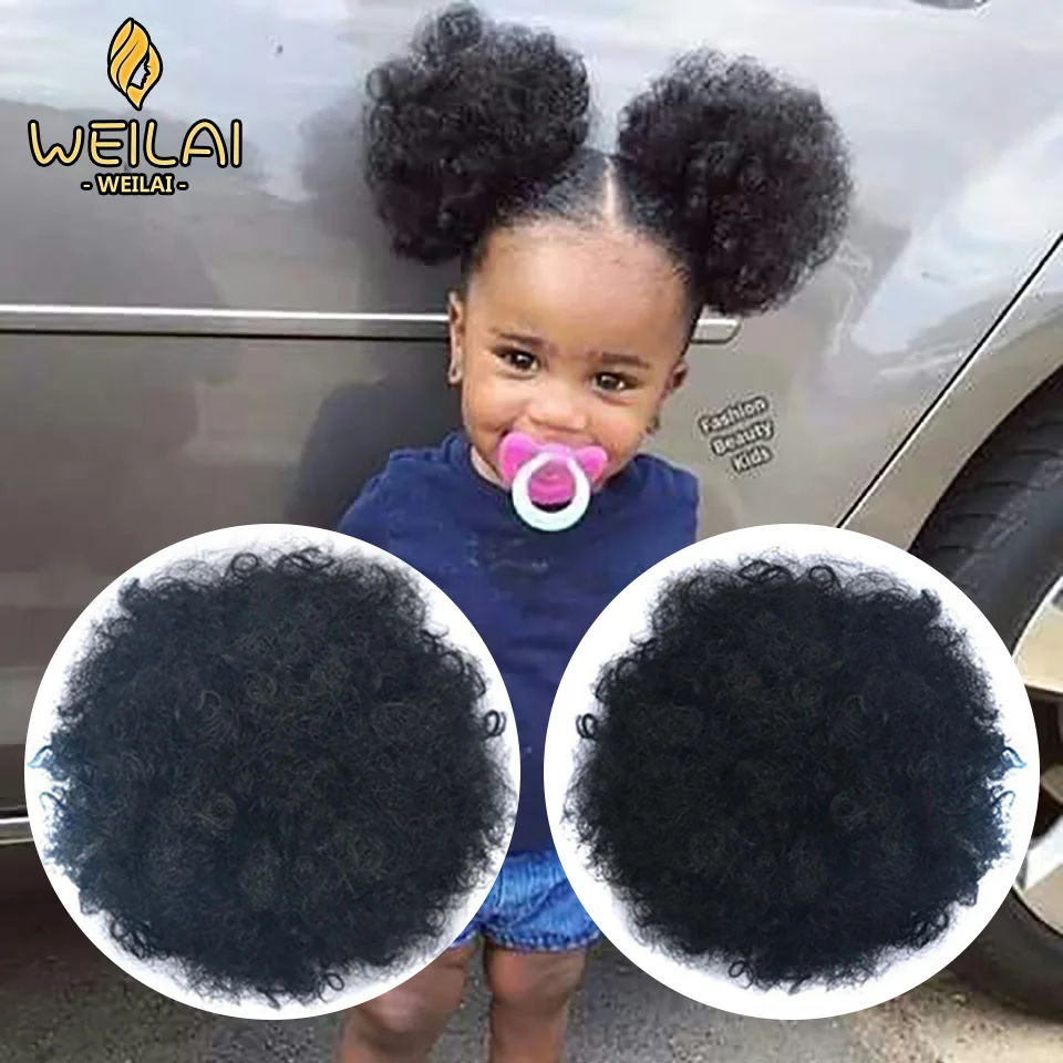 Weilai Postiche Cheveux Chignon Coda Di Cavallo Afro Puff Soft Fried Head Corda Elastica Per Capelli Panini Sintetici Per Donne E Bambini Neri