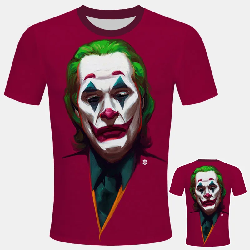 Горячая Распродажа, новинка, футболка с клоуном для мужчин/wo мужчин, Джокер, лицо, 3D принт, террор, модные футболки, крутой персонаж, Джокер, Harajuku, одежда - Цвет: TX-5609