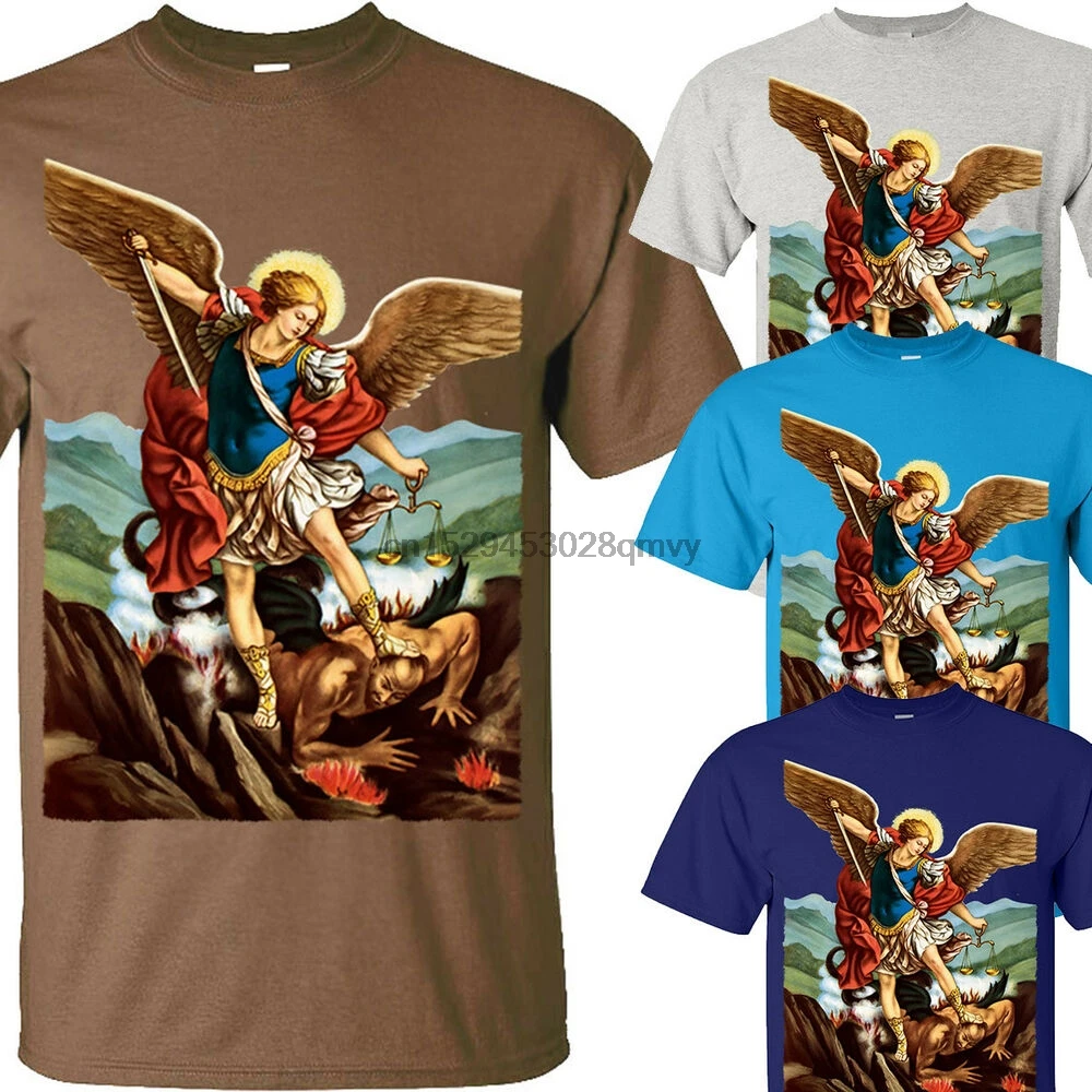 Saint Michael Sancte Archangele T Shirt Zink all sizes S-5XL v3 |