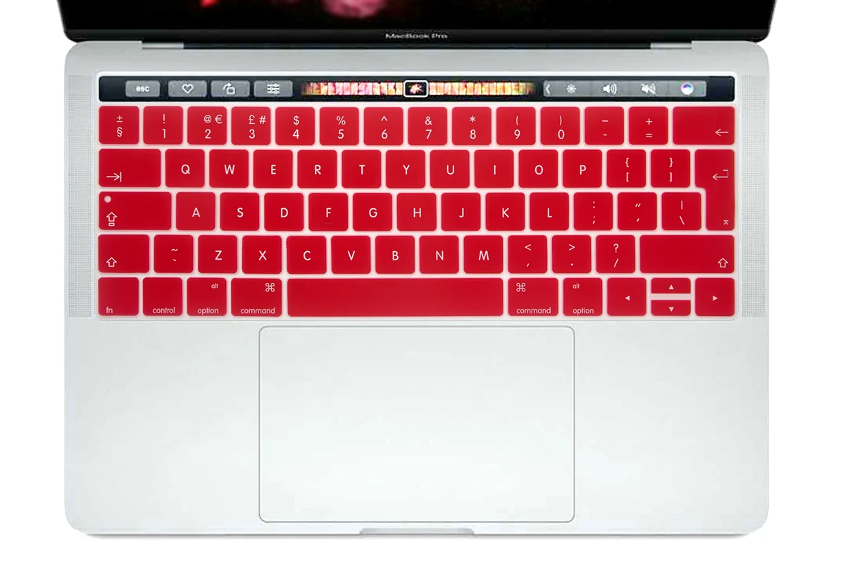 Red HRH английский ЕС Силиконовый чехол для клавиатуры протектор кожи для Mac NewPro 1" A1706 A2159 Pro 15" A1707 с сенсорной панелью // - Цвет: Red