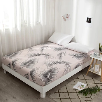 

Bed Sheet with Elastic Rope Bedspread Animal Plant Printted Fitted Sheet Queen Bed Cover Couvre Lit for Single Double Bed