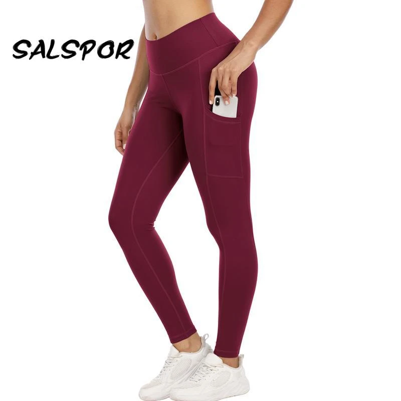 Polyester Spandex Leggings With Pockets