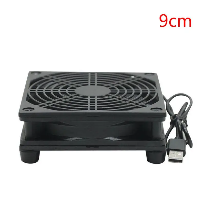

9cm/12cm Cooling Fan DC 5V USB Power Supply Quiet Fan for Router TV Set-Top Box