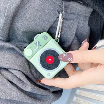 

Luxury 3D Retro nostalgic record player Headphone silicon case for airpods 1 2 Pro 3 Wireless bluetooth Headset cover gift