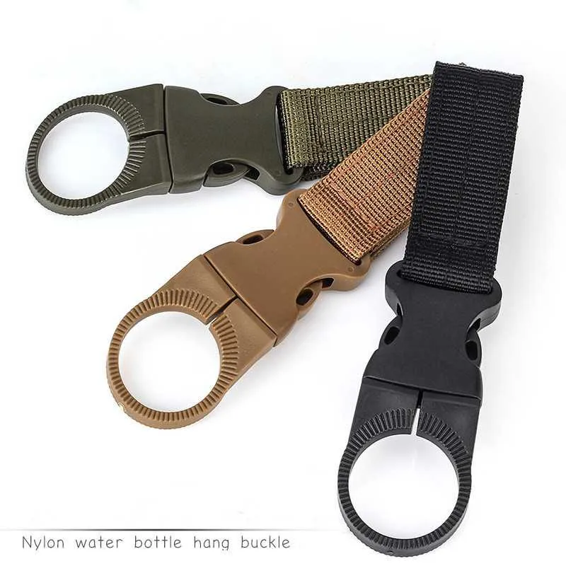 2pcs Water Bottle Holder Clip Multifunction Water Bottle Nylon Webbing Buckle Hook Climbing Carabiner Belt Backpack Hanger Hooks Water Bottle Holder