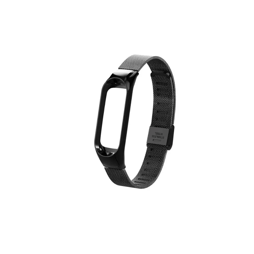 Black Браслет mi Band 3 ремешок для Xiaomi mi ремешок 3 металлический ремешок mi Band 3 ремешок из нержавеющей стали браслет mi band 3 ремешок для часов - Цвет ремешка: Black