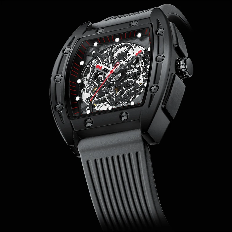 2020 newAILNG watch business men’s hollow luminous high end brand name barrel shaped