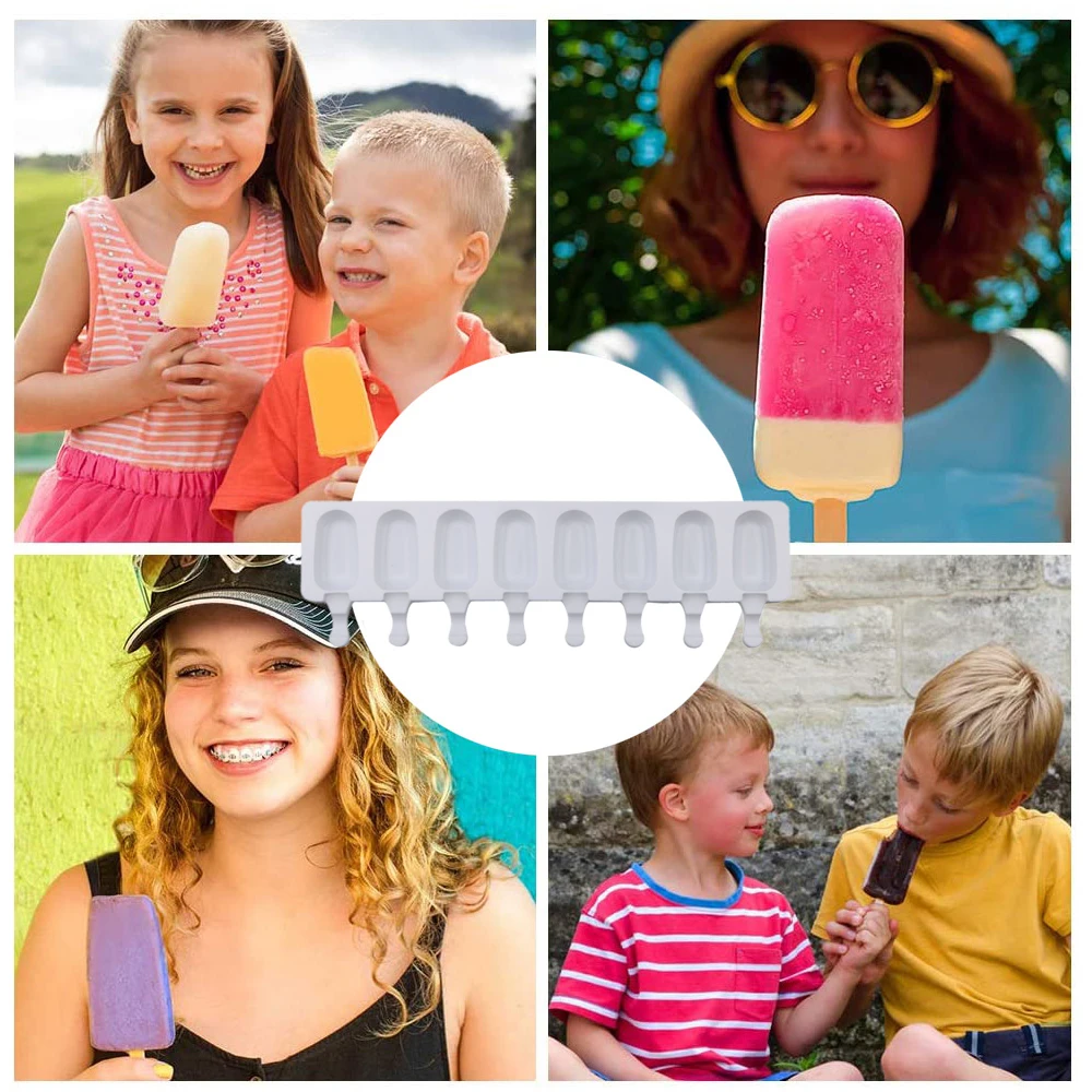 COM-FOUR Moule à Glace Pour Popsicles - Moules à Glace à L'eau Pour Dix