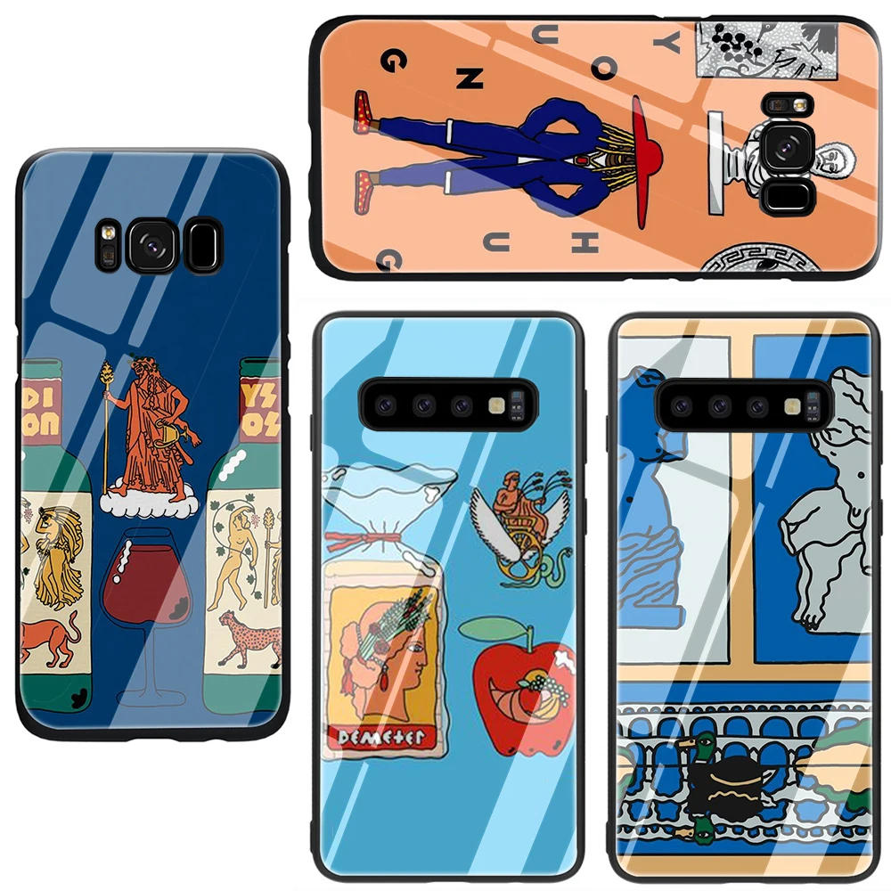 EWAU ретро искусство Дэвид Статуя Греческой Стекло чехол для телефона для samsung Galaxy S7 8; большие размеры 9, 10; плюс 10 плюс Note8 9 10 плюс A10 20 30 40 50 60 70