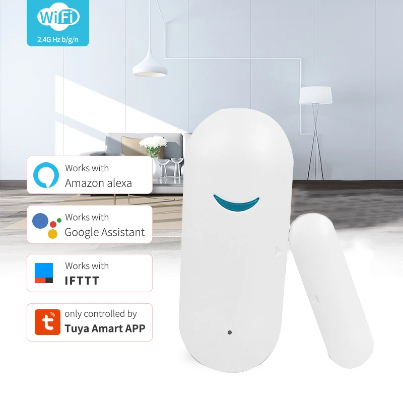 Smart WiFi Door Sensor Tuya Open / Closed Detectors App Notification Alert security alarm support Alexa Google Home | Электроника