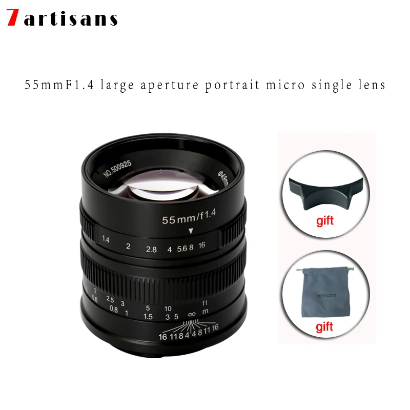 Объектив для фотоаппарата 7artisans 55 мм F1.4 подходит Canon EOS M Fuji|Объективы
