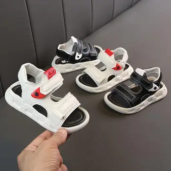 

New Summer Boys Leather Sandals for Baby Flat Children Beach Shoes Anti-slip Cozy Cute Sport Shoes Toddler Sandals Euro~21-30