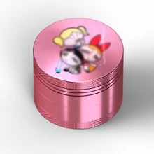 Powerpuff-molinillo de tabaco de 4 capas para niña, molinillo rosa de dibujos animados, accesorios de Pipa para fumar, regalos
