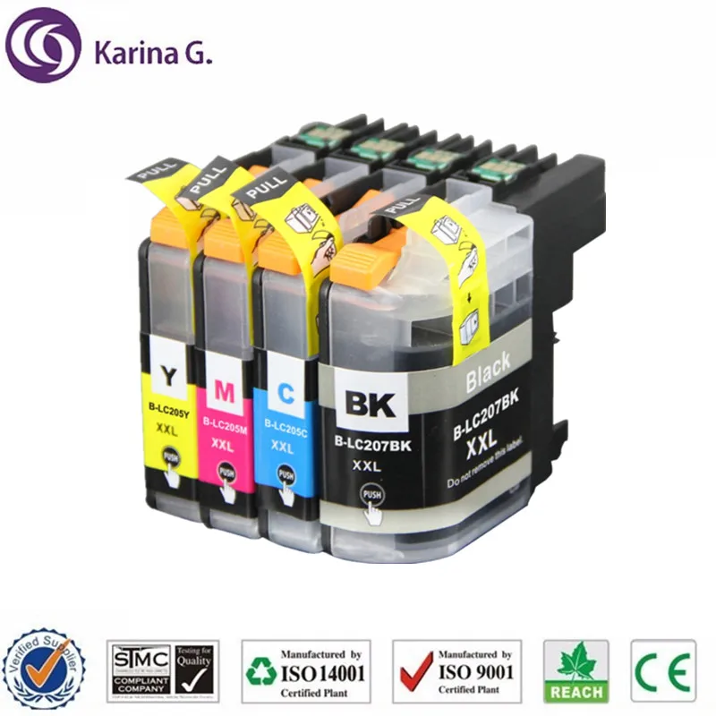 

Compatible for Brother LC207 LC205 ink cartridge Suit For Brother MFC-J4320DW/J4420DW/J4620DW /J5520DW/J5620DW/J5720DW etc.