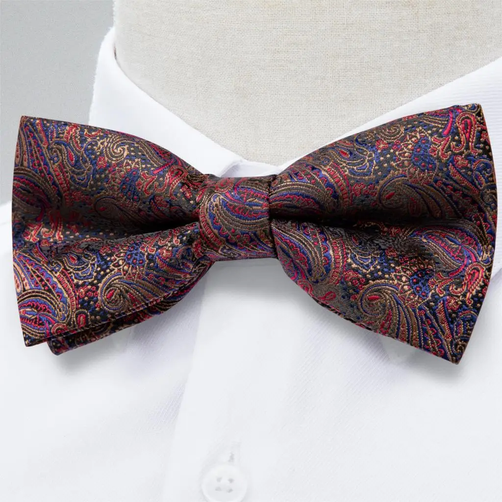 Мужской свадебный комплект из галстука и бабочки красного цвета|Мужские