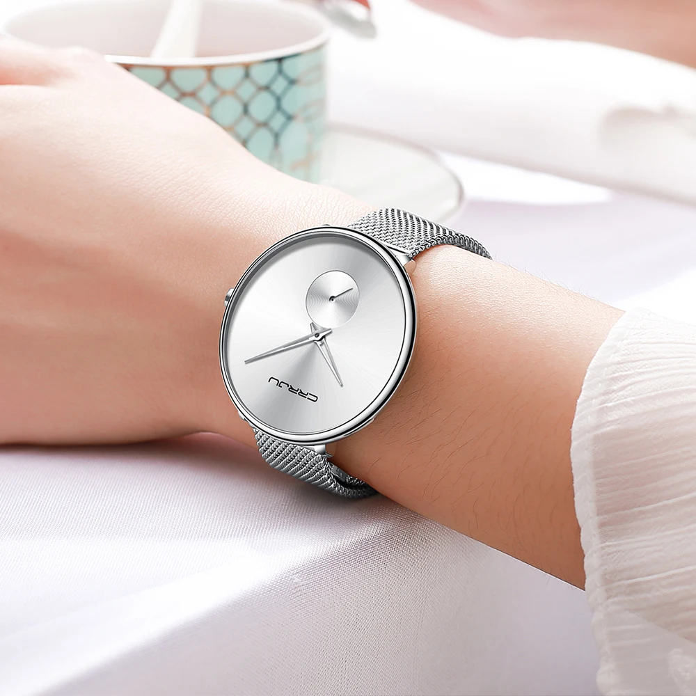 CRRJU Women's Watches Luxury Ladies Watch Fashion Minimalist Waterproof Slim Band Watches for Women Reloj Mujer