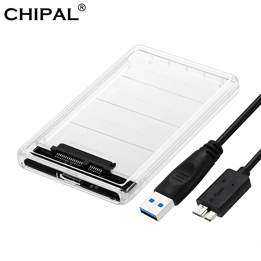 CHIPAL Прозрачный жесткий чехол 5 Гбит/с Тип Type C USB 3 0 к SATA адаптер внешнего 2 дюймов SSD