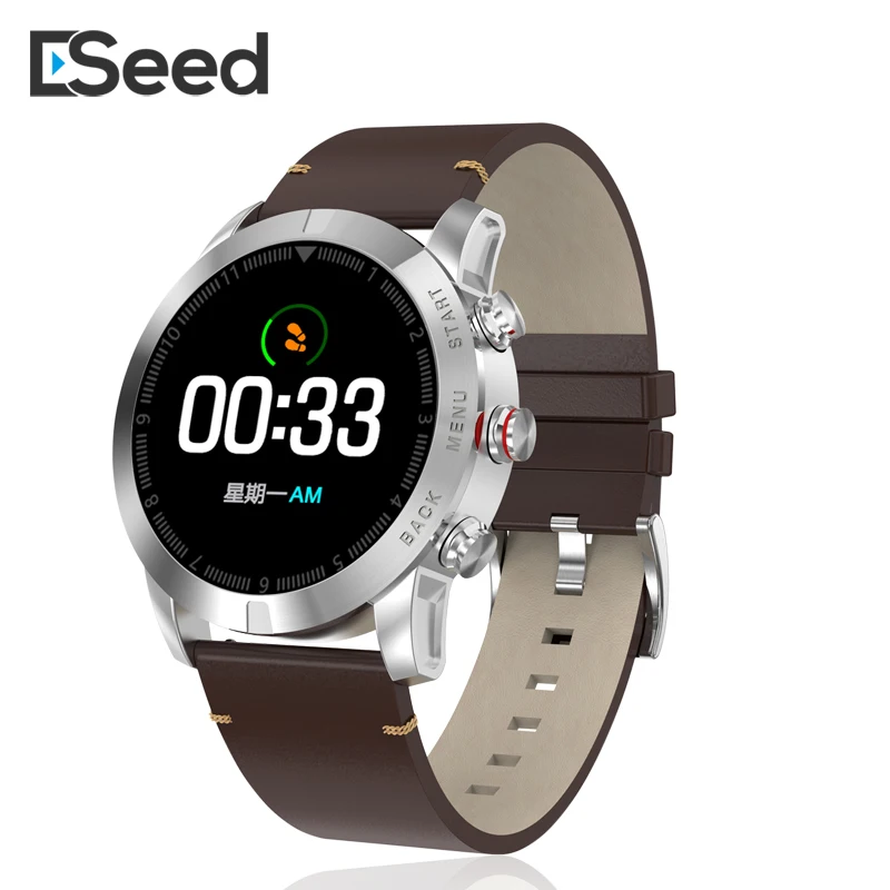 ESEED S10 Smart Watch IP68 Waterproof Heart Rate Monitor Fitness Tracker Sport leather band Smartwatch men for Android IOS