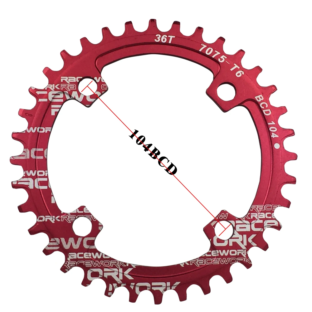 104 BCD велосипедная Звездочка круглая узкая широкая цепь MTB горный велосипед 32T 34T 36T 38T шатун зубная пластина запчасти
