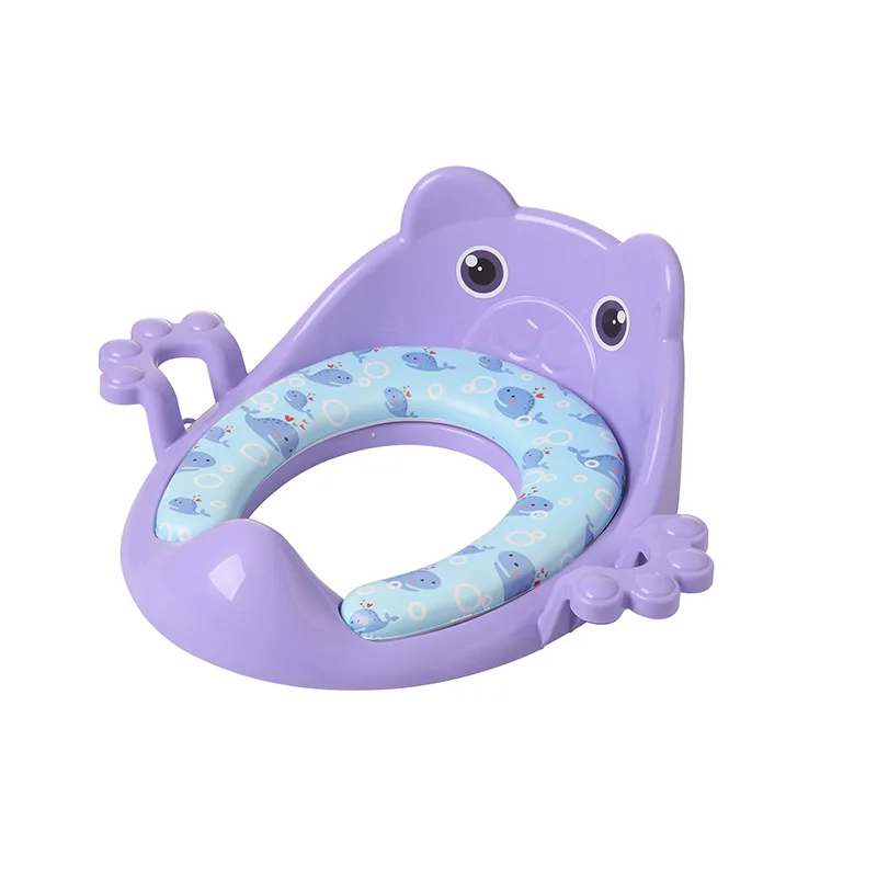 Purple Зимняя удобная мягкая подушка для детского унитаза с ручками, модная детская подушка для унитаза - Цвет: Purple