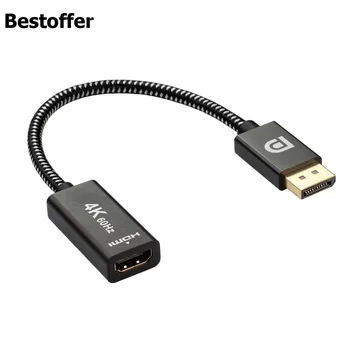 

Display Port DP to HDMI 2.0 Adapter cable 4k60hz Male to Female Connector 0.2m 32AWG Black