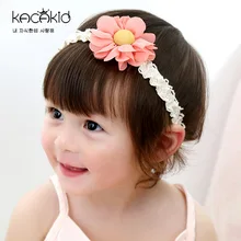 Стиль, шифоновая лента для волос с цветами для девочек, кружевная лента для волос с цветами, аксессуары для волос для младенцев, Детская повязка на голову, резинки для волос