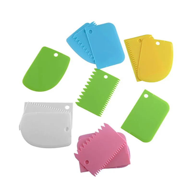 3pcs Торт шпатели с лезвием резак инструмент для выпечки Пластик выпечки нож для теста торт Гладкий скребок ножей шеф-повара Fondant(сахарная) "сделай сам" крем-скраб