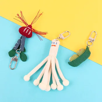 

HWASY1804 bean radish vegetable hair line airpods headphone sleeve key chain creative cool girl personality pendant keychain