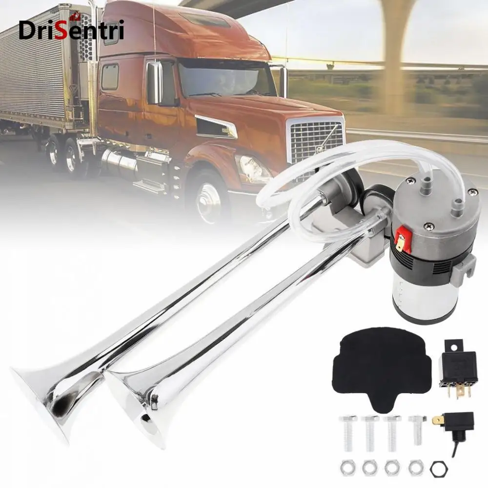 

12V 118dB Dual Tone Super Loud Auto Car Air Horn Set Heavy Duty Trumpet Compressor for Automobile Motorcycle Boat Truck New