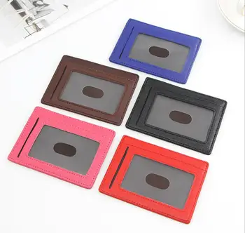 

Portable PU Leathe Coin Purse Business ID Card Holder Bank Credit Card Wallet Keychain Bus Cards Cover Multi Function Card Pack