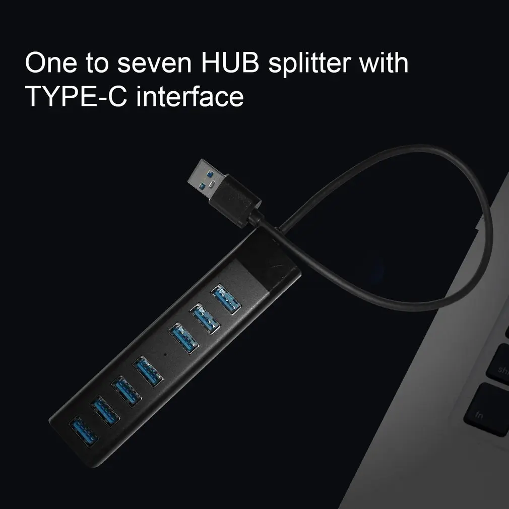 7-портовый прозрачный Настольный концентратор USB3.0 жесткий диск для ноутбука преобразователя One Drag Four расширитель мульти Интерфейс концентратор
