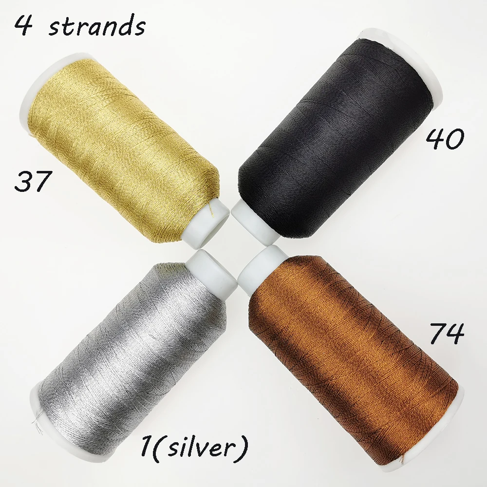 Sanbest металлические швейные нитки золотые серебряные швейные нитки ручная строчка 4 слоя металированная нить