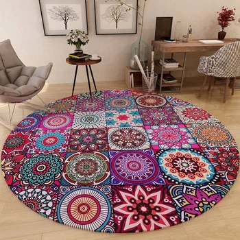

Vintage Round Carpet Living Room Computer Chair Round Rug European Bedroom Carpet Cloakroom Floor Mat Entrance/Hallway Area Rugs