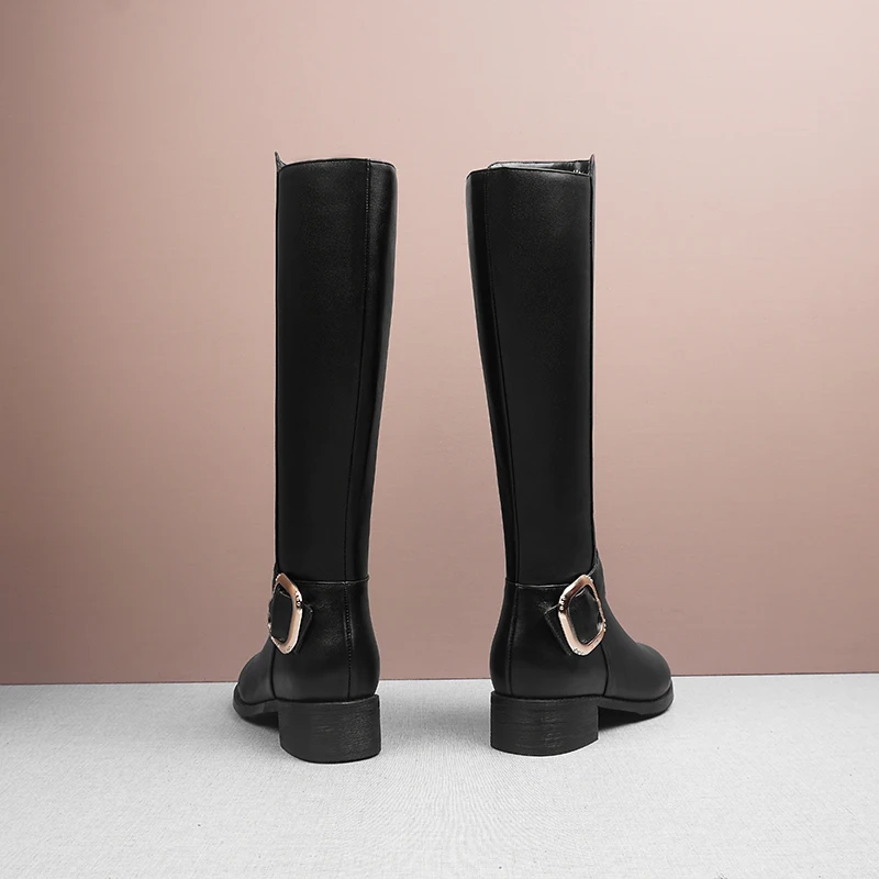 41 43 botas altas de gran tamaño de las piernas gruesas de las mujeres 2019  otoño e invierno nuevas botas de montar botas más botas de lana caliente de  las mujeres| | - AliExpress