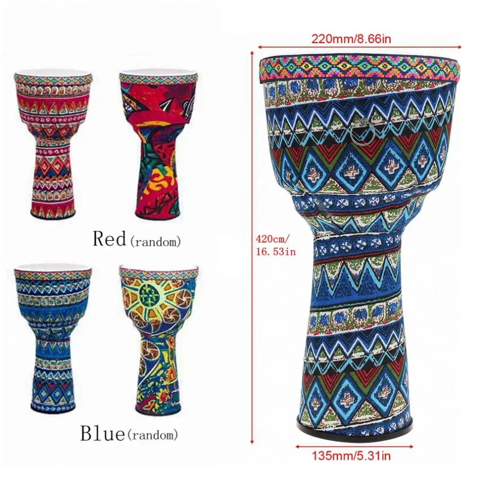 8 дюймов Африканский Djembe барабан красочные ткани искусства ABS баррель ПВХ кожи детей ручной барабан