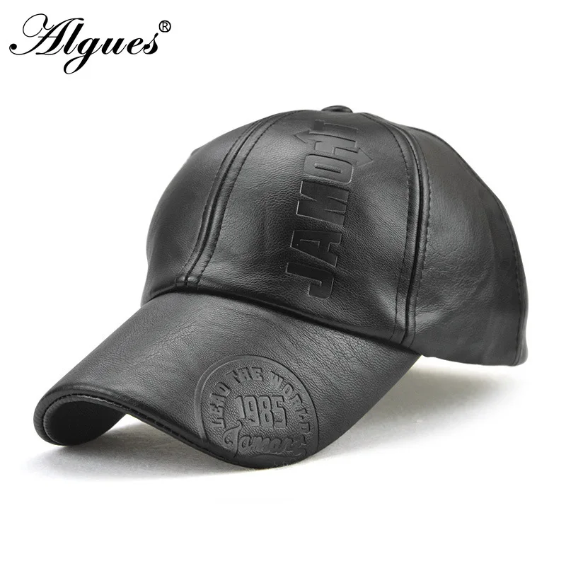

Unisex Brand Men's genuine sheepskin leather baseball cap 100% real leather headgear adjustable women golf hat casual 1985