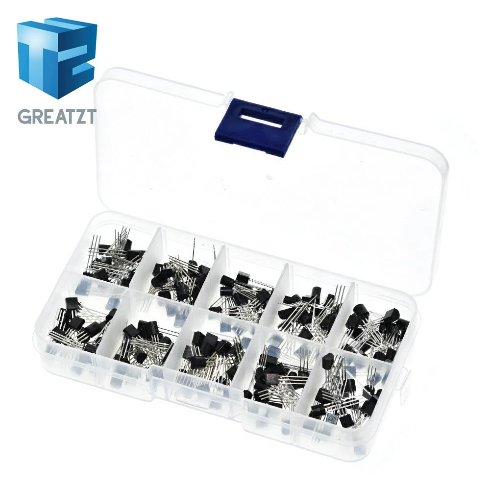 BC337 BC327 2N2222 2N2907 2N3904 2N3906 S8050 S8550 A1015 C1815 транзисторный набор 10 Значение 200 шт.