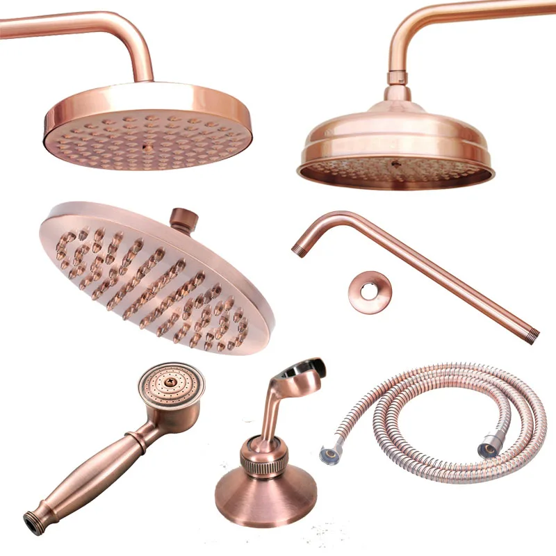 AntiqueRedCopper8InchRoundRainfallShowerHeadShowerArmWaterSavingHandHeldShowerHeadSpray1.5MShowerHose-AliExpress13