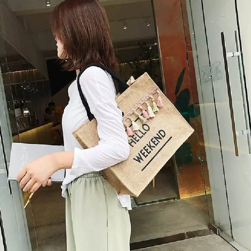 High Quality Large Capacity Straw Tote Bag Women Famous Brand Casual Handbags Lady Fashion Shoulder Bags Girl Vintage Flap Bags