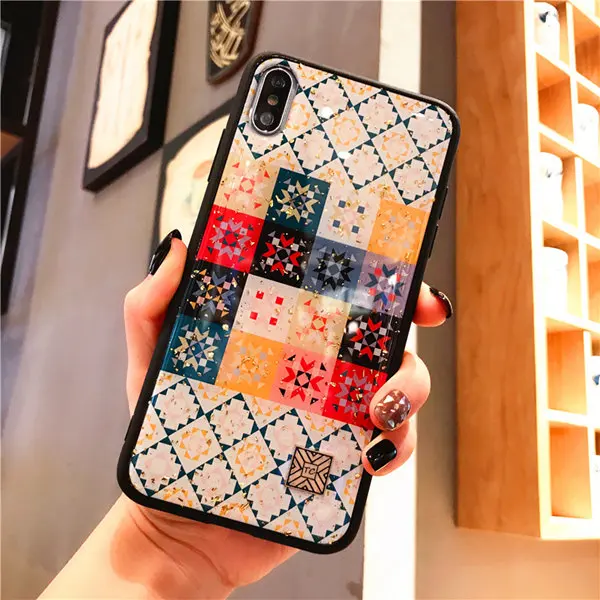 D32 Мраморный чехол для телефона с золотой фольгой для iPhone 11 Pro XS Max XR X 7 8 6 6s Plus, мягкий силиконовый чехол с блестками для iPhone X - Цвет: D32