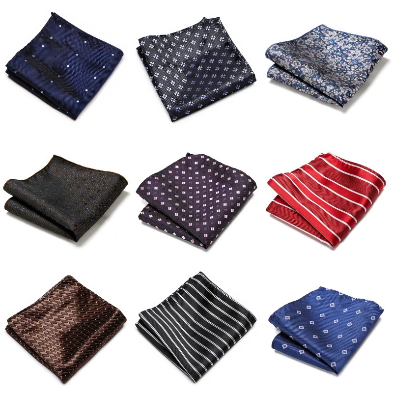 Newest design 126 Many Color  Silk Luxury Handkerchief Pocket Square Polka dot  Dropshipping Ivory Memorial Day