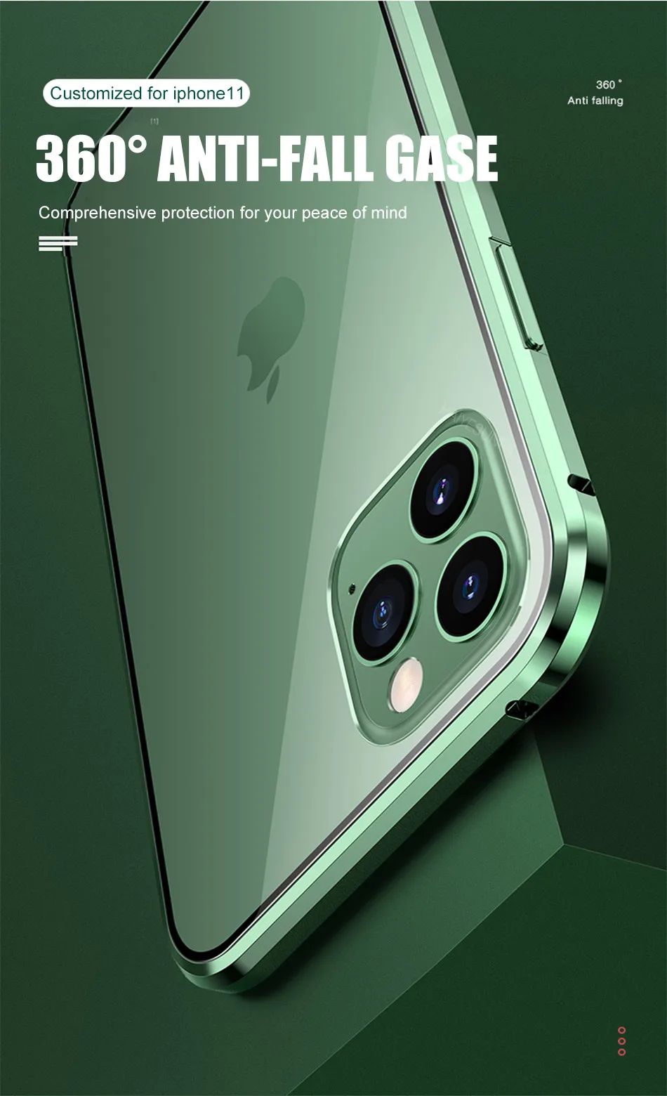 Роскошный 360 магнитный металлический чехол для телефона для IPhone 11 Pro X XR XS Max Магнитный чехол для IPhone 8 7 6S Plus двусторонний стеклянный чехол