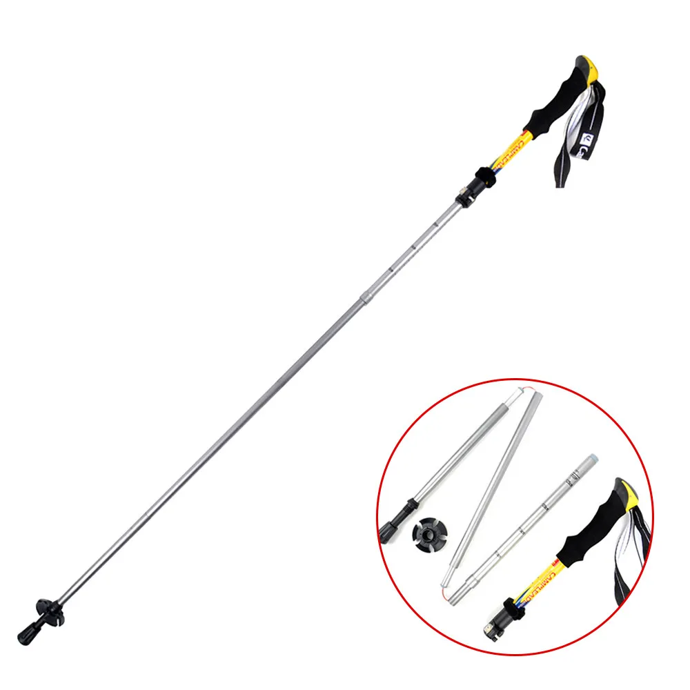 Trekking Poles Hike Walking Stick Walking Cane Fashion Foldable Aluminum Ski Camp Telescopic Baton Outdoor Hiking Poles Crutches