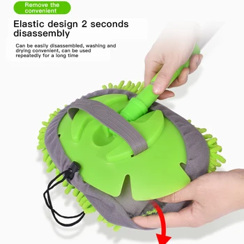 

1pcs Retractable Car Wash Mop Dust Removal Detachable Dual-use Mop Rag Strong Water Absorption Car Cleaning Tool
