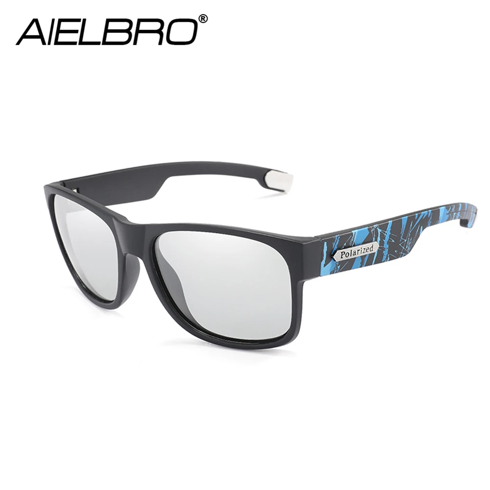 NEW Change Color SunGlasses Men Polarized Discoloration Sun Glasses Cycling Sunglasses Outdoors Sports Square Driving Eyewear