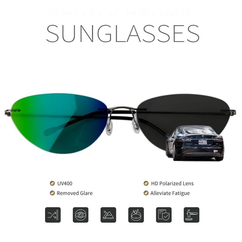 

New Brand Design Neo Style Sunglasses Men The Matrix Agent Smith Style Polarized Driving Glasses Neo Style Rimless Sunglasses