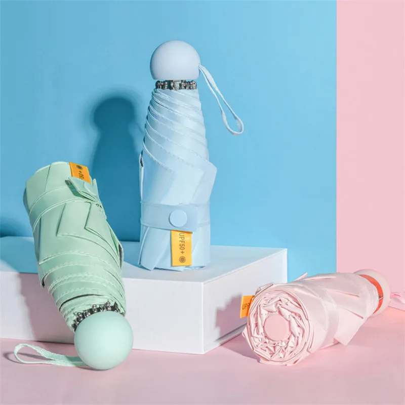 Мини-капсула зонтик пятискладной солнцезащитный анти-УФ UPF50+ Зонт Parapluie складной женский Карманный Зонт для женщин