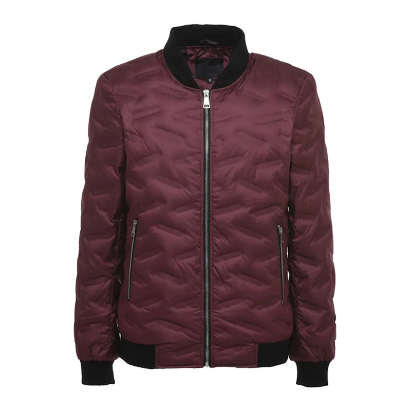 wine red Новое поступление Ультра-светильник, тонкий пуховик, 90% белый утиный пух, мужское пальто, Бейсбольный воротник, верхняя одежда - Цвет: wine red