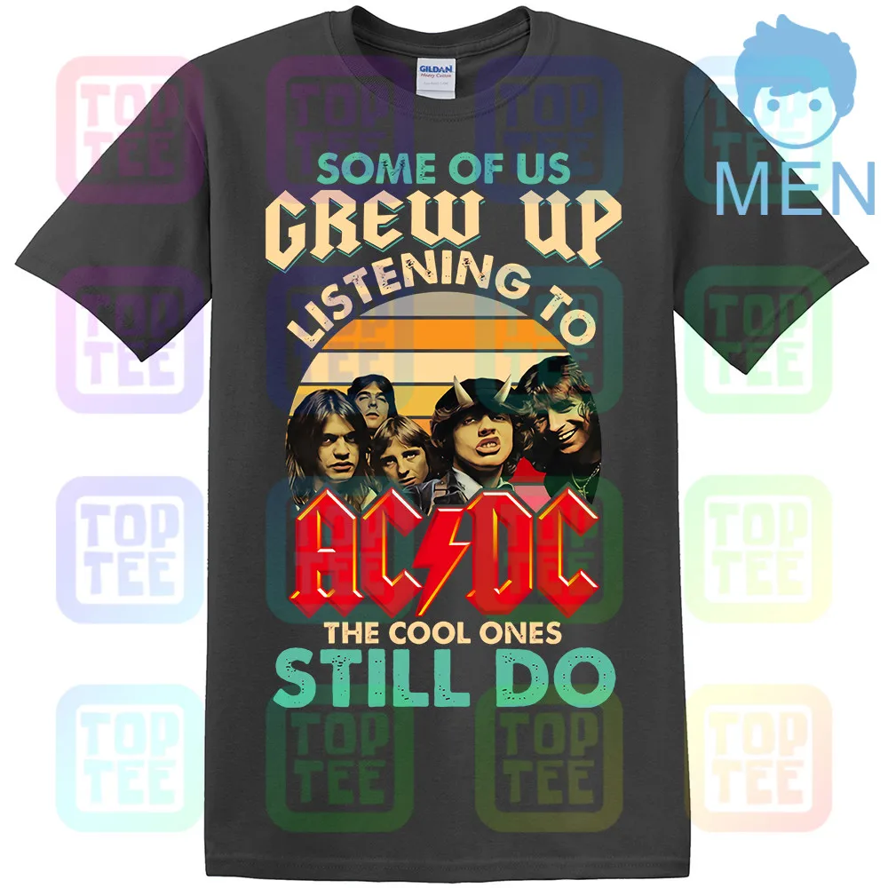 MEN-DARK GRAY ACDC некоторые из нас взрослели слушать ACDC черный классический хлопок мужчины S-3XL футболки - Цвет: MEN-DARK GRAY